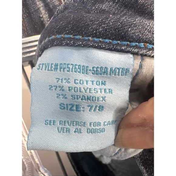 Anchor Blue Mini Skirt Hip Hugger Vintage 90s/Y2k Low Rise, 7 Pockets, Raw Edge - Picture 3 of 5